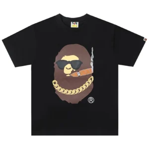 BAPE Boss Smoking Ape Head Tee Black