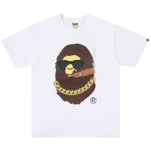 BAPE Boss Smoking Ape Head Tee White