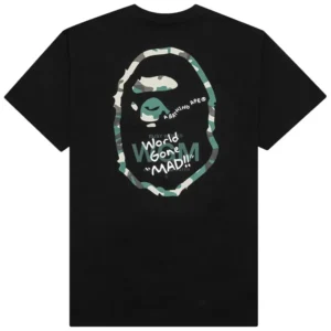 BAPE Busy Works World Gone Mad Ape Head Tee Black