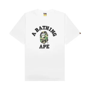 BAPE ABC Camo College Tee Green White