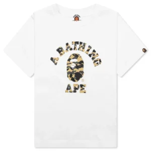 BAPE 1st Camo College Tee Yellow White