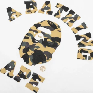 BAPE 1st Camo College Tee Yellow White