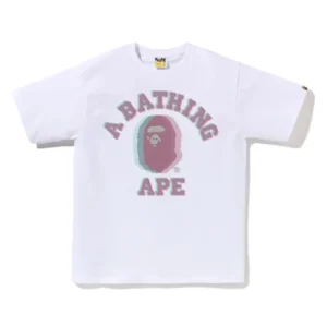 BAPE Glitch College Ape Head Tee White