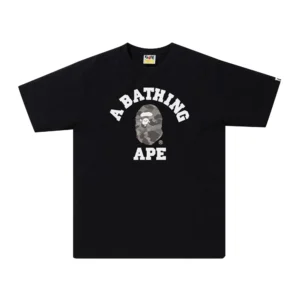 BAPE Heather Grey Camo College Tee Black