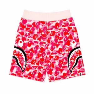BAPE Big ABC Camo Side Shark Sweat Shorts Pink