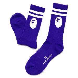 BAPE Ape Head Line Socks Purple