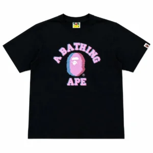 BAPE Glitch College Ape Head Tee Black