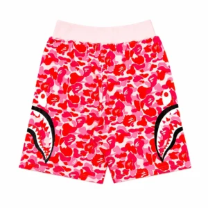 BAPE Big ABC Camo Side Shark Sweat Shorts Pink
