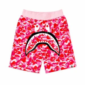 BAPE ABC Camo Shark Sweat Shorts Version 2 Pink
