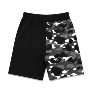 BAPE Split ABC Camo Shark Sweat Shorts Black Grey